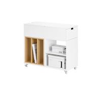 SoBuy FBT134-W: Archivero, carro para archivadores, mesa para impresora, soporte para impresora, archivador móvil con 4 ruedas, armario de almacenamiento para oficina, color blanco, dimensiones aproxi