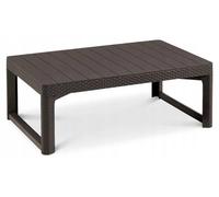 Mesa auxiliar, mesa de jardín para terraza o balcón, mesa de café, regulable, 2 en 1, Keter, color marrón