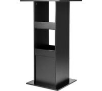 Mesa auxiliar - para cocina y bistró - estable y resistente - diseño moderno - madera negra - 60x60x112 cm