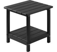 Mesa auxiliar para exteriores, 450 mm de ancho x 380 mm de profundidad x 440 mm de alto, mesa auxiliar de doble capa fabricada con HDPE para facilitar el mantenimiento, resistente a condiciones climát