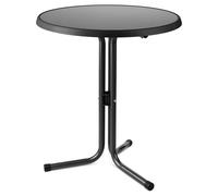 Mesa auxiliar para exteriores Beautissu, modelo Emma, diámetro 60 cm, altura 70 cm, color antracita