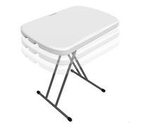 Lifetime - Mesa auxiliar plegable portátil, altura regulable hasta 71 cm, máx. 136 kg, polietileno de alta densidad, estructura de acero, resistente al agua, a manchas y rayos UV