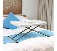Mesa auxiliar plegable ajustable para jardín, terraza y balcón, perfecta para lectura personal, escritura y uso en la oficina (blanco)