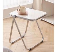 Mesa auxiliar plegable de jardín, mesa auxiliar cuadrada para uso en interiores y exteriores, mesa auxiliar ligera para bebidas, cena de televisión o mesita de noche, patio, sala de estar, balcón