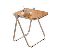 Mesa auxiliar plegable de jardín, mesa auxiliar cuadrada para uso en interiores y exteriores, mesa auxiliar ligera para bebidas, cena de televisión o mesita de noche, patio, sala de estar, balcón