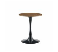 Mesa auxiliar/redonda 60 cm - mdf con tecnología termoformada, pata negra - negro,nogal