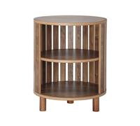 Mesa auxiliar redonda con lamas caladas h50 cm - liam 50 cm