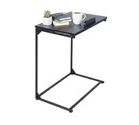 Mesa Auxiliar Relaxdays, C, Tabla inclinable, H x A x P: 66 x 55 x 35 cm, Mesa para portátil con Antideslizante, Negra