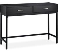 Relaxdays Consola recibidor con 2 cajones negro