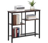 Relaxdays Mesa consola con 4 baldas marrón,negro