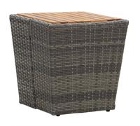 Mesa auxiliar "The Living Store", color gris, 41,5 x 41,5 x 43 cm, fabricada con ratán sintético y madera maciza