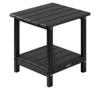 Mesa auxiliar VEVOR, de plástico, 45x38x44 cm, mesa de jardín de HDPE, mesa para balcón con 2 estantes, mesita de noche, mesa de centro, mesa decorativa, ideal para terraza, piscina, playa, porche, ja