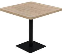 Mesa bar bistró MDF y acero cuadrada color roble 80x80x75 cm