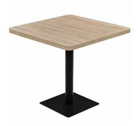vidaXL Mesa Bar Bistró Cuadrada 80x80x75 cm MDF y acero Color roble