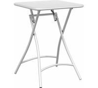 Mesa bistró blanca de vidaXL, 55 x 55 x 72,5 cm, acero con revestimiento de pintura en polvo