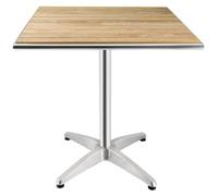 Mesa bistró cuadrada, madera de fresno, 700 mm de lado, 720 mm de altura, para interior/exterior