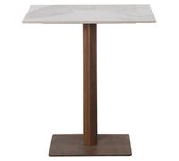 Mesa bistró de cerámica, 70x70 cm - Blanca
