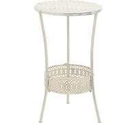 Mesa bistró estilo vintage metal redonda 40x70 cm blanca