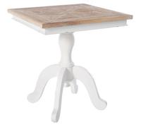 Mesa de centro CLP Grasby, cuadrada, 70 x 70 cm, madera, estilo "shabby chic", rústica, compacta, color natural/blanco
