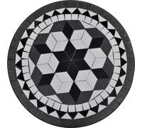Mesa bistró negra y blanca con mosaico, 60 cm
