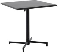 Mesa bistró para exteriores, de acero, 70 x 70 cm, plegable, resistente a la intemperie, cuadrada, color gris oscuro/