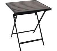 Mesa bistró plegable ASCIANO, 60x60 cm, estructura de metal color antracita + superficie de imitación madera color gris, para uso en exteriores