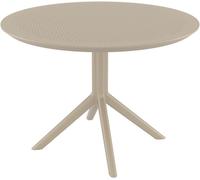 Mesa bistró redonda Sky de 105 cm para exteriores. Color: Taupe. Dimensiones: 105 x 105 x 74 cm