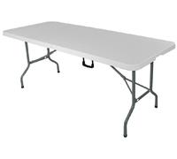 Mesa buffet plegable, con dimensiones de 1830 x 760 x 740 mm (ancho x profundidad x altura)