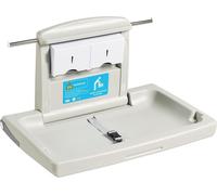 Mesa cambiadora para bebés de montaje en pared, plegable horizontalmente, con correas de seguridad y barras para colgar, ideal para usar en baños comerciales, centros de cuidado infantil y para bebés