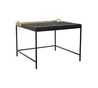 Mesa Centro Acero Aluminio 61X61X49 Bandeja Dorado - Fijalo - El mejor complemento para tu hogar.