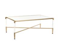 Mesa Centro Metal Acrilico 120X70X45 Dorado - Fijalo - El mejor complemento para tu hogar.