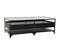 Mesa Centro Metal Cristal 120X60X40 Negro - Fijalo - El mejor complemento para tu hogar.