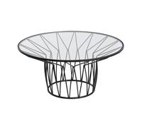 Mesa Centro Metal Cristal 85X85X39 Negro - Fijalo - El mejor complemento para tu hogar.