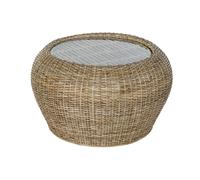 Mesa Centro Ratan Cristal 82X82X48 Natural Natural - Fijalo - El mejor complemento para tu hogar.
