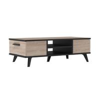Mesa centro salón wayne roble y negro 107x35x50 cm 50 cm