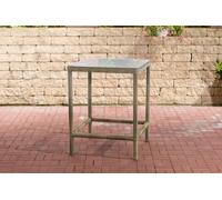 Mesa CLP de ratán sintético Alia de 5 mm con tablero de vidrio de seguridad | Color natural