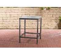 Mesa CLP de ratán sintético Alia de 5 mm con tablero de vidrio templado | Color gris jaspeado