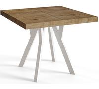 Mesa Comedor Extensible Cuadrada Rico, Mesa Comedor, Mesa Cuadrada, Tablero Laminado de 36 mm, Madera de Haya 90-190 cm, Lefkas