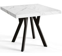 Mesa Comedor Extensible Cuadrada Rico, Mesa Comedor, Mesa Cuadrada, Tablero Laminado de 36 mm, Madera de Haya 100-200 cm, Mármol