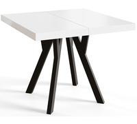 Mesa Comedor Extensible Cuadrada Rico, Mesa Comedor, Mesa Cuadrada, Tablero Laminado de 36 mm, Madera de Haya 90-190 cm, Blanco