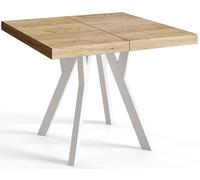 Mesa Comedor Extensible Cuadrada Rico, Mesa Comedor, Mesa Cuadrada, Tablero Laminado de 36 mm, Madera de Haya 90-190 cm, Craft