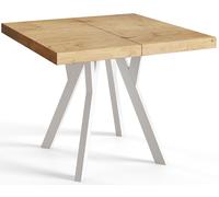 Mesa Comedor Extensible Cuadrada Rico, Mesa Comedor, Mesa Cuadrada, Tablero Laminado de 36 mm, Madera de Haya 100-200 cm, Lancelot