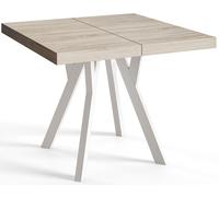 Mesa Comedor Extensible Cuadrada Rico, Mesa Comedor, Mesa Cuadrada, Tablero Laminado de 36 mm, Madera de Haya 100-200 cm, Sonoma