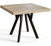 Mesa Comedor Extensible Cuadrada Rico, Mesa Comedor, Mesa Cuadrada, Tablero Laminado de 36 mm, Madera de Haya 110-210 cm, Halifax
