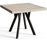 Mesa Comedor Extensible Cuadrada Rico, Mesa Comedor, Mesa Cuadrada, Tablero Laminado de 36 mm, Madera de Haya 90-190 cm, Sonoma