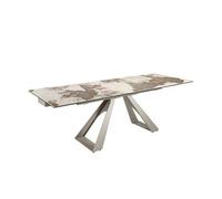 Mesa Comedor Extensible Mármol Porcelánico Gris Taupé 160x90x76