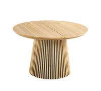 Mesa comedor extensible redonda árbol salón roble claro 120-160-200x75x120 cm