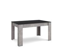 Mesa comedor | mesa fija cocina y salón | 140x90x76 cm | para 6 comensales | muebles comedor | estilo moderno | negro y cemento