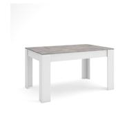 Mesa comedor | mesa fija cocina y salón | 140x90x76 cm | para 6 comensales | muebles comedor | estilo moderno | cemento y blanco