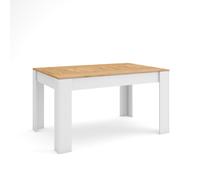 Skraut Home, Mesa Comedor, Mesa Fija Cocina y Salón, 140x90x76cm, Para 6 comensales, Muebles Comedor, Estilo Moderno Oak and white - option c